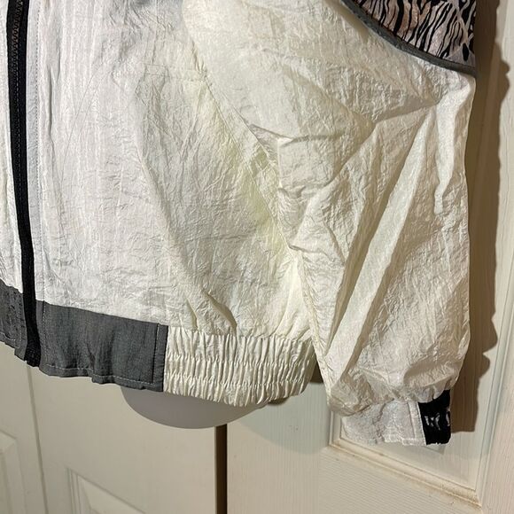 Vintage Ville Franche 1990s Colorblock Windbreaker Jacket Animal Print M - Picture 8 of 16